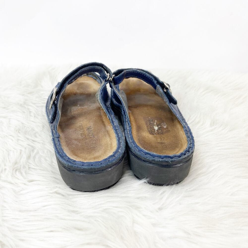 Naot 6 6.5 US 37 EU Womens Navy Blue Kyra Polar Sea Leather Comfort Sandals - Picture 3 of 12